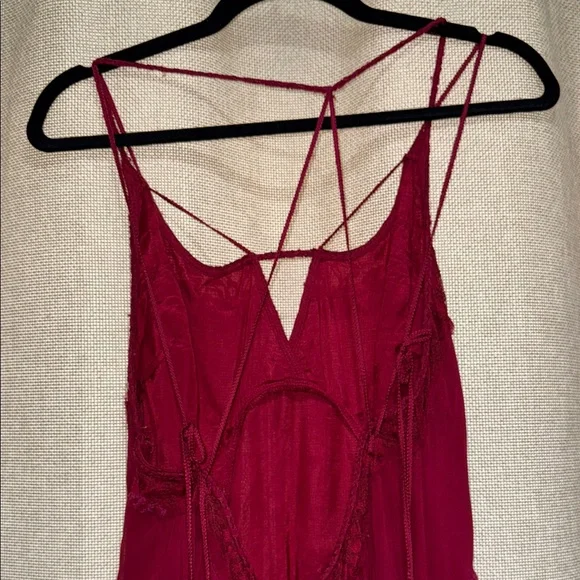 Free People Strappy Burgundy Dress - Picture 9 of 13
